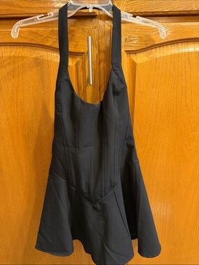 White Fox Boutique Black Halter Skater Mini Dress Size Small Brand New with Tags